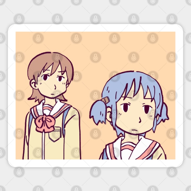 funny yuuko and mio meme face nichijou Magnet by mudwizard